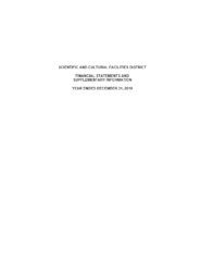 Cover of SCFD financial statements for year ended December 31, 2019